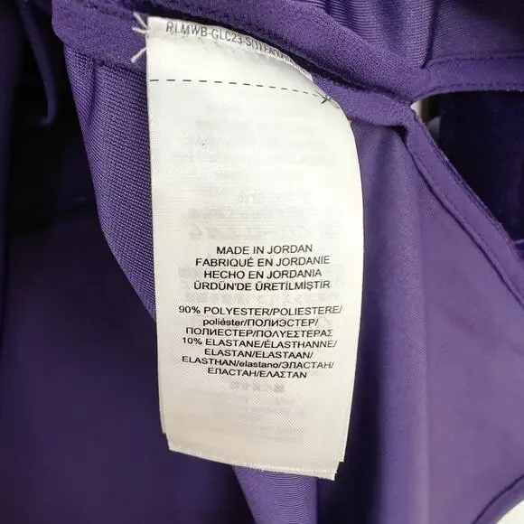 Ralph Lauren Velvet Velour Tunic Top Women's Size XL Purple Gold Buttons Classic - Picture 7 of 8